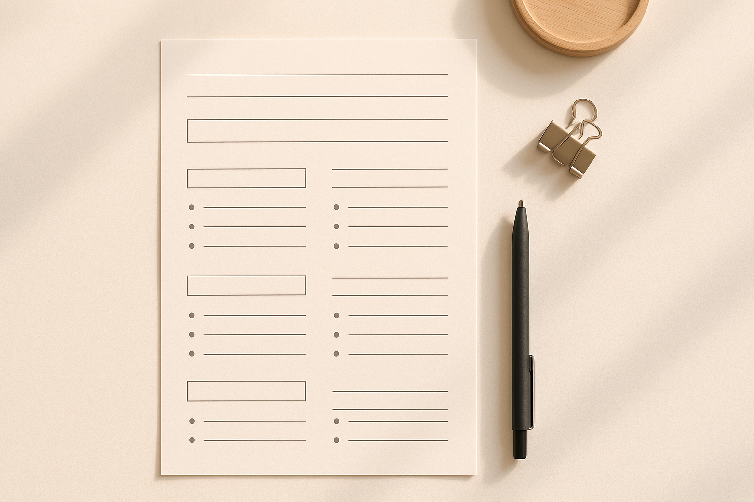 A well-structured website brief document
